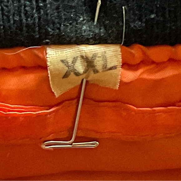 SECURITY Bomber Jacket XXL Black Orange Lined Film TV Wardrobe - Picture 2 of 16